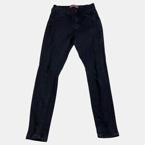 Wax Jean Black Denim High Rise Jeggings Distressed Skinny Jeans Womens Size 1/25